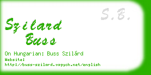 szilard buss business card