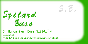 szilard buss business card